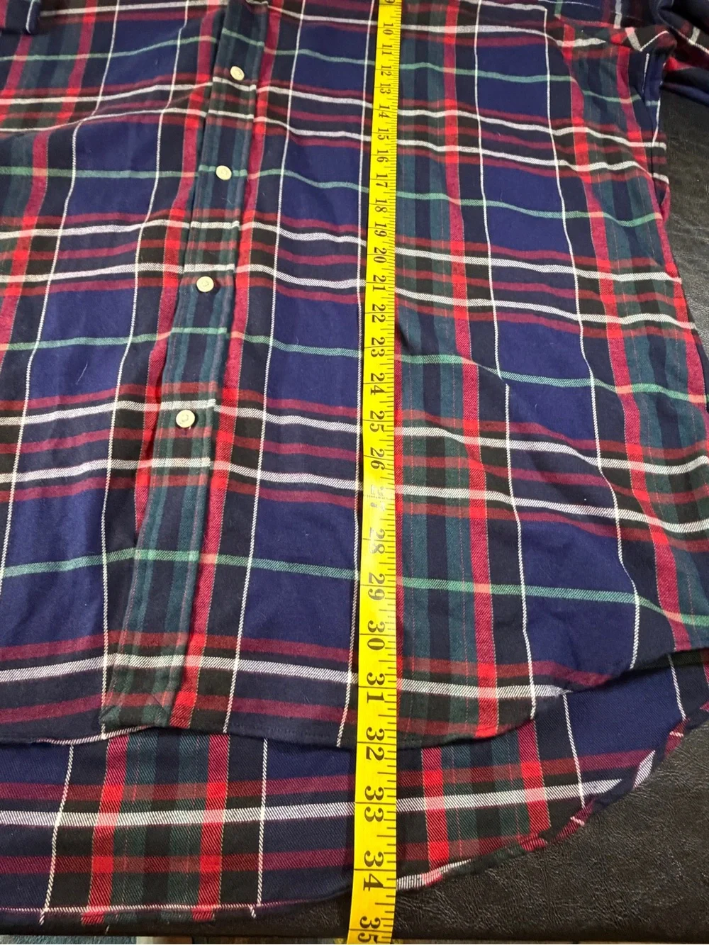 Polo by Ralph Lauren Navy Red Green Plaid Button-Down Shirt